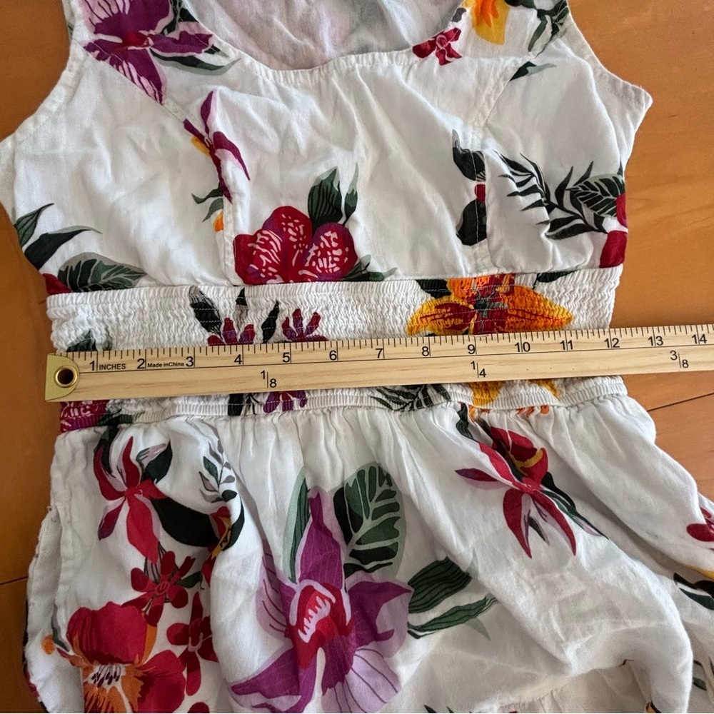 eShakti white tropical floral sleeveless tiered maxi dress size S 4 - Picture 13 of 14